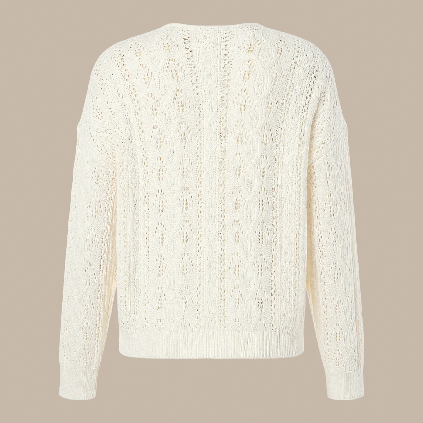 V‑Neck Cut‑Out Textured Knit Casual Cardigan