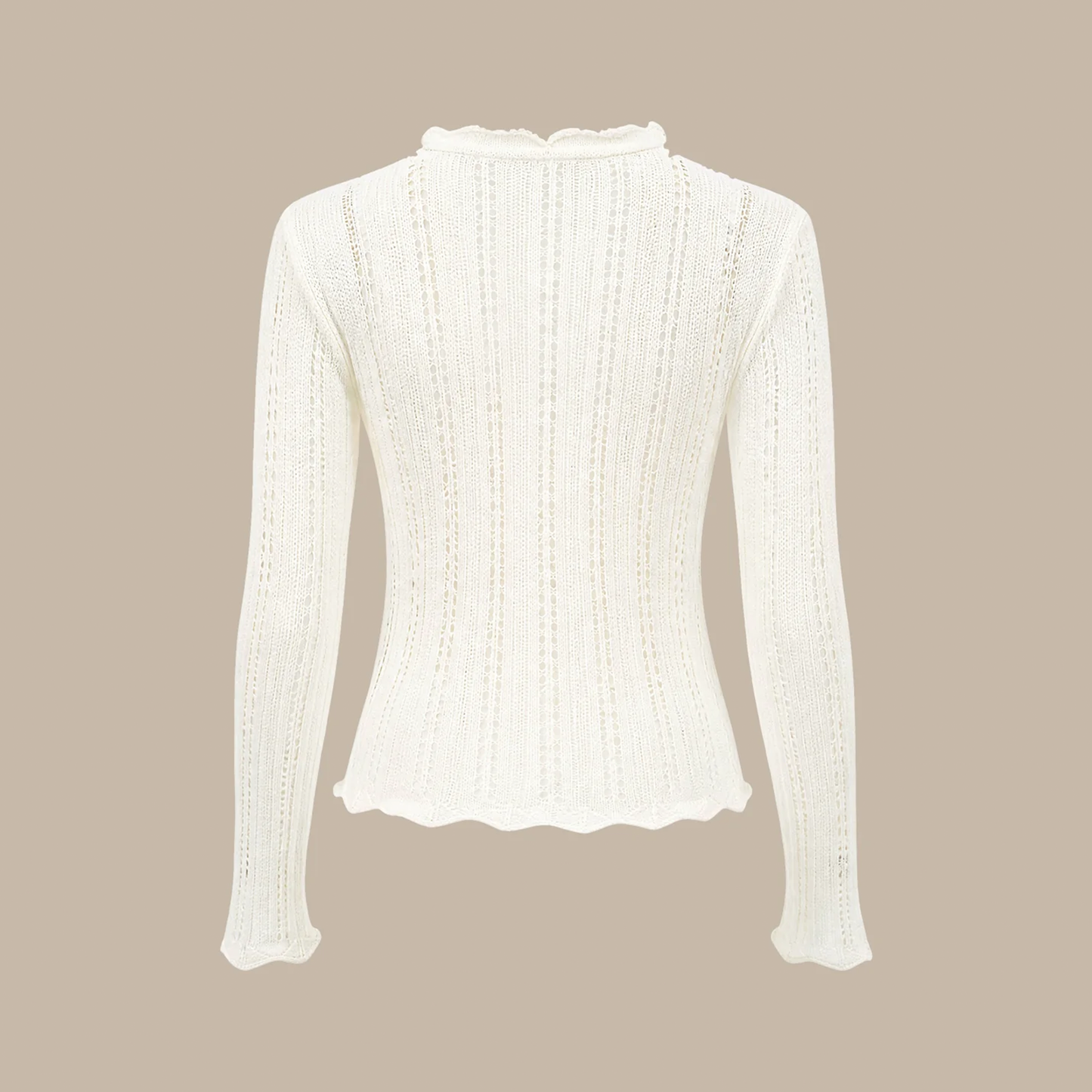 V‑Neck Sequin Cut‑Out Slim Knit Casual Cardigan