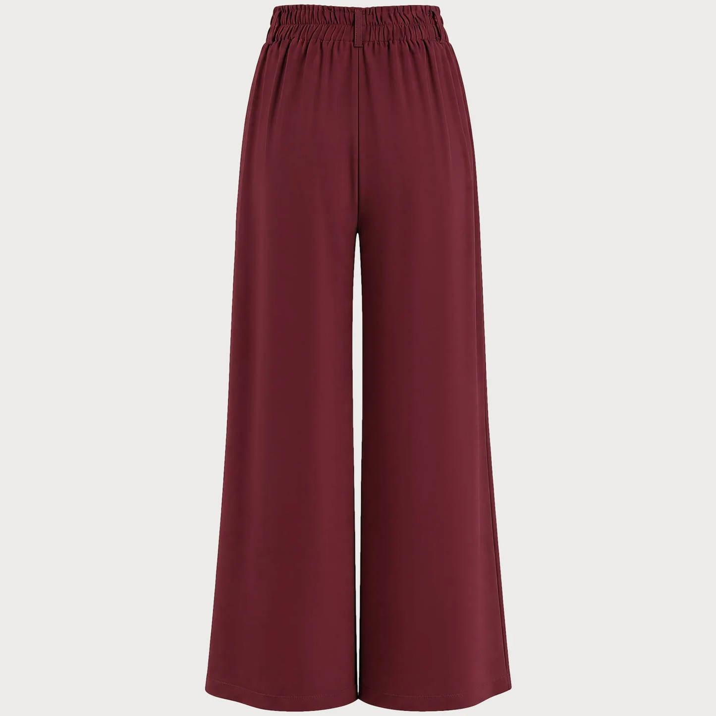 Natural Waist Ankle‑Length Wide Leg Casual Trousers