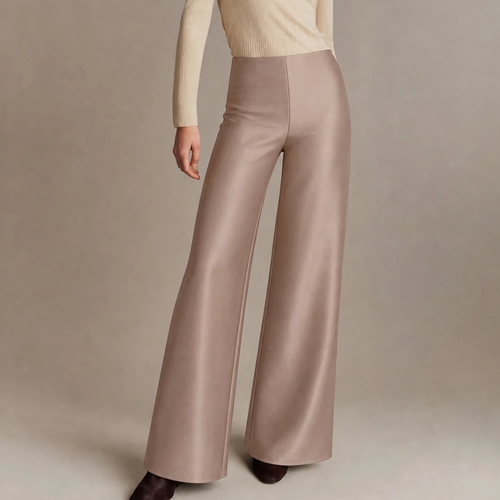 Elastic Waist Full‑Length Straight‑Leg Casual Trousers Pants