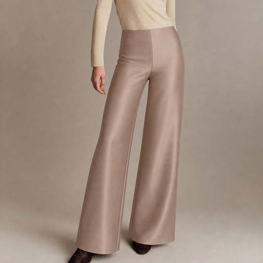 Elastic Waist Full‑Length Straight‑Leg Casual Trousers Pants